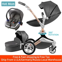 hot mom baby stroller 3 in 1 travel system with bassinet and car seat%ef%bc%8c360%c2%b0 rotation function children strollerluxury pram f023