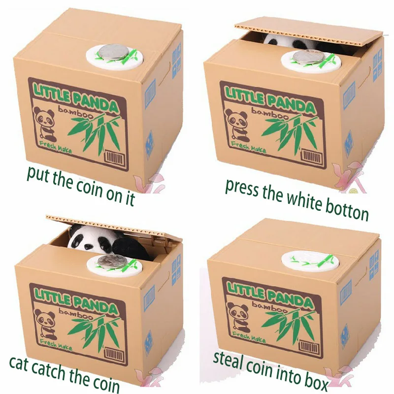 Мультяшная панда копилка для монет кражи кошечек автоматическая денег подарок