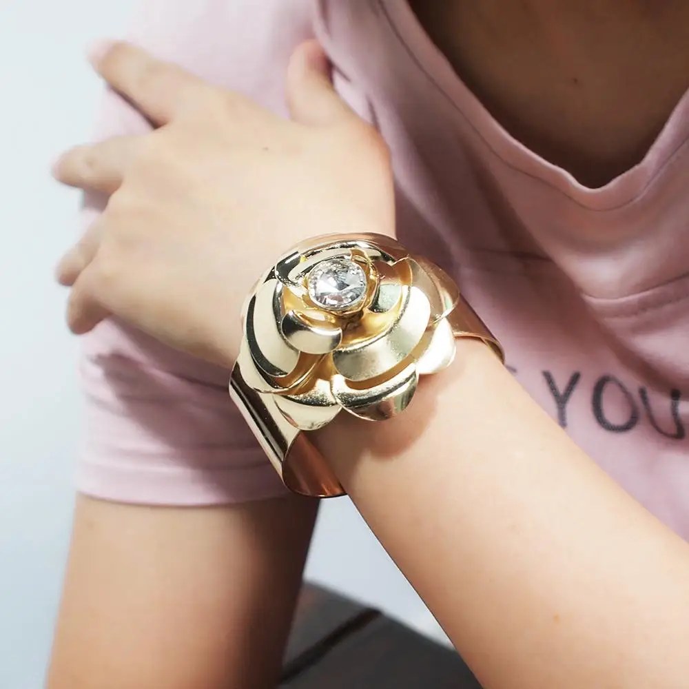 Glod Bracelet MANILAI, сплав, розы, цветы, Torques, колье, наборы для женщин, массивные подвески, ожерелье, s браслет, наборы ювелирных изделий - Окраска металла: Glod Bracelet