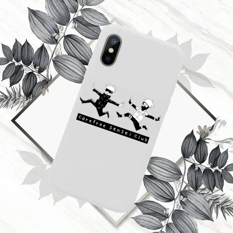 

Jujutsu Kaisen Gojo Phone Case White Candy Color for iPhone 11 12 mini pro XS MAX 8 7 6 6S Plus X SE 2020 XR