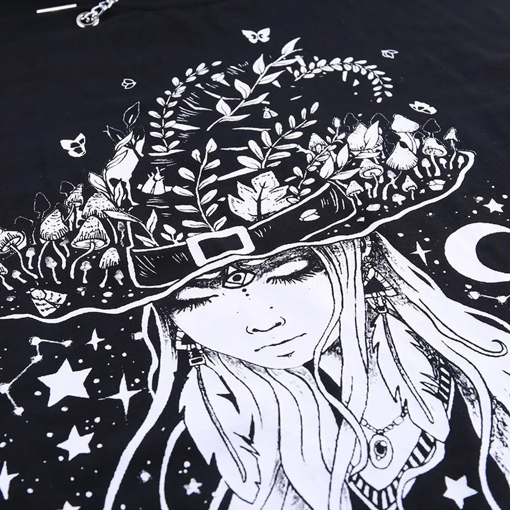 

Summer Plus Size Loose Women s T Shirts Gothic Harajuku Y2k Top Fashion Printing Female Clothing Black Retro O Neck Short Sleeve