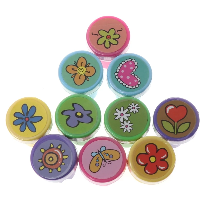 Новинка 2020 10 шт. Детские Веселые резиновые штампы с персонажами из мультфильмов