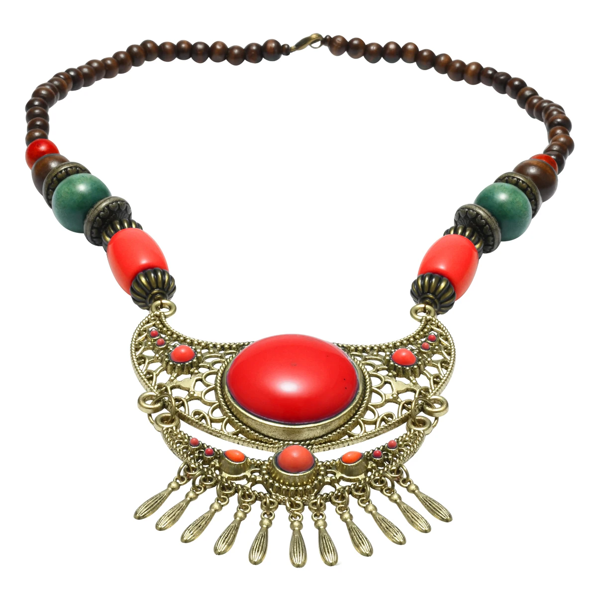 Винтажное богемное ожерелье на цепочке для свитера с бусинами в этническом стиле