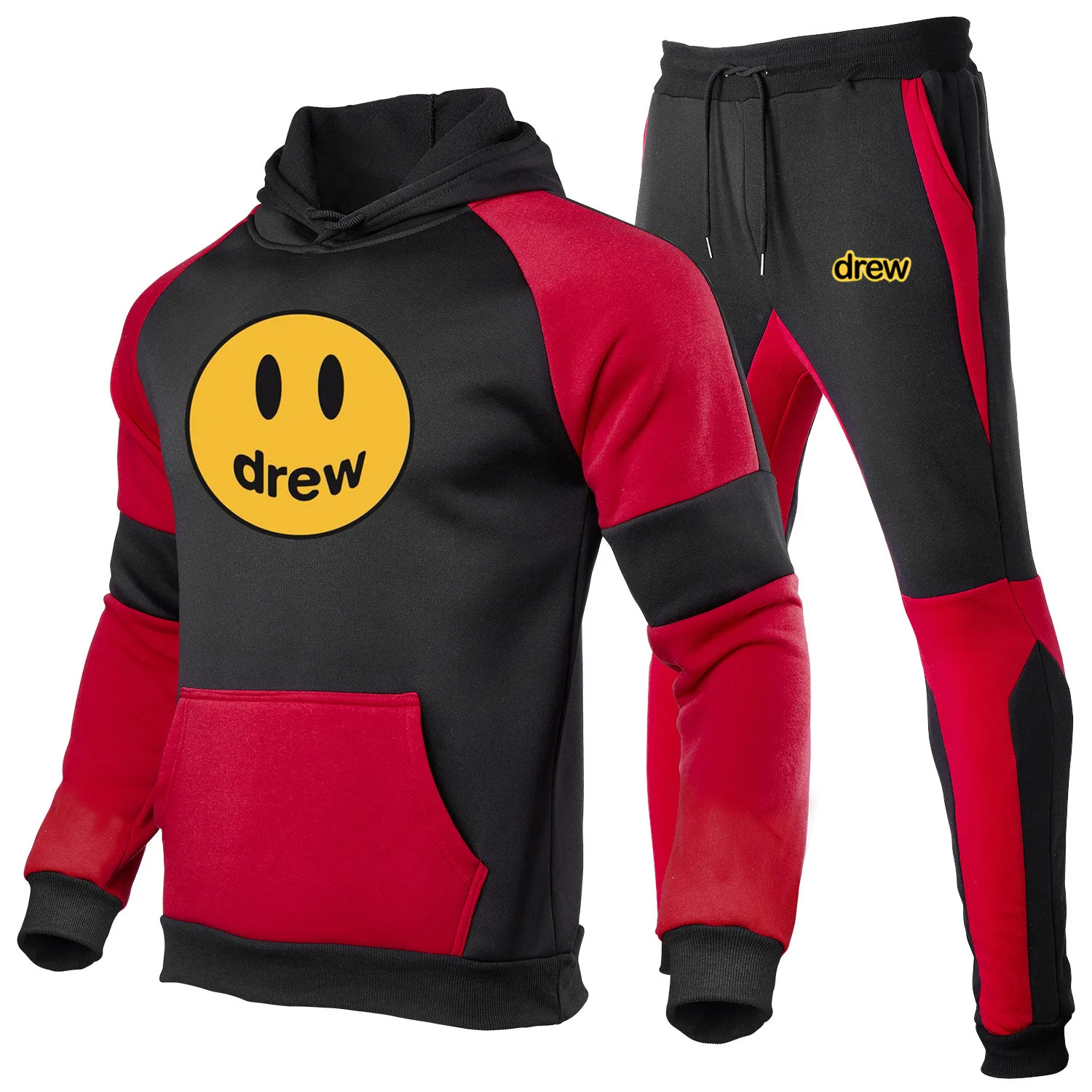 

2021Lamb cashmere Tracksuit Men Winter Men Hoodie+Pant Fleece Thick Hooded Track Suit Casual Warm cashmere Winter Sweatshirt