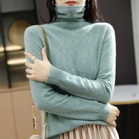 meetmetro women sweater 100 wool pullover woman knitted sweaters turtleneck solid winter slim green sweater fashion knit top