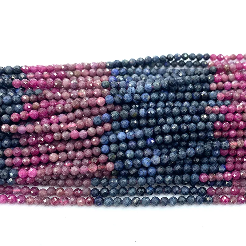 Veemake Рубин Сапфир натуральные камни Кристалл драгоценные DIY Ожерелье Браслеты