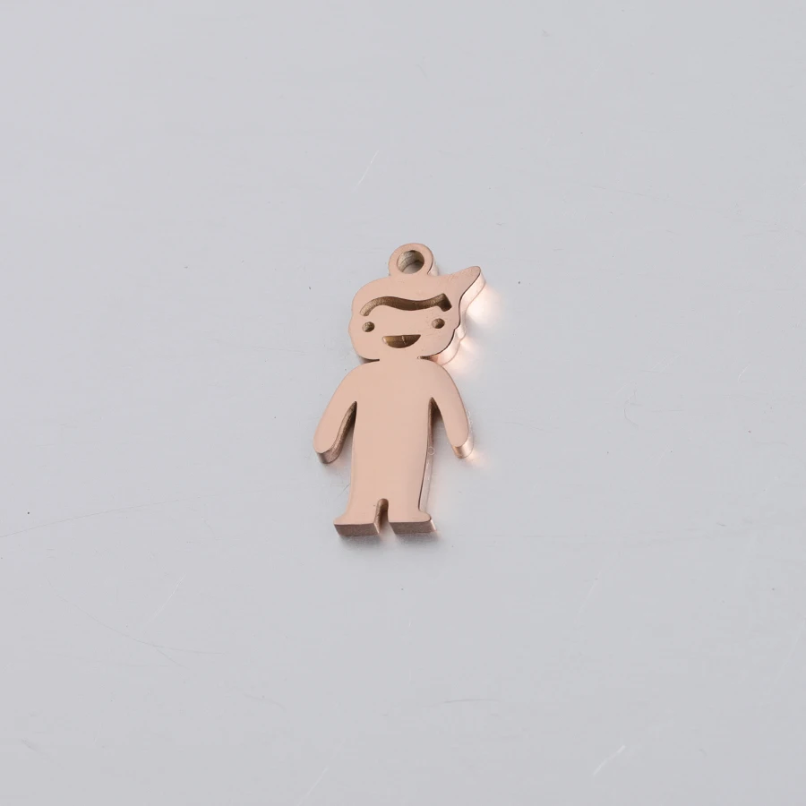 boy in rose gold Fnixtar зеркальная полировка из нержавеющей стали для мальчиков и девочек очаровательные Разъемы DIY ручной работы Любовь День Святого Валентина ювелирные изделия 20 шт./лот - Окраска металла: boy in rose gold