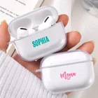 Персонализированный Чехол для наушников с монограммой для Apple Airpods Pro, прозрачный защитный чехол для Airpods Pro