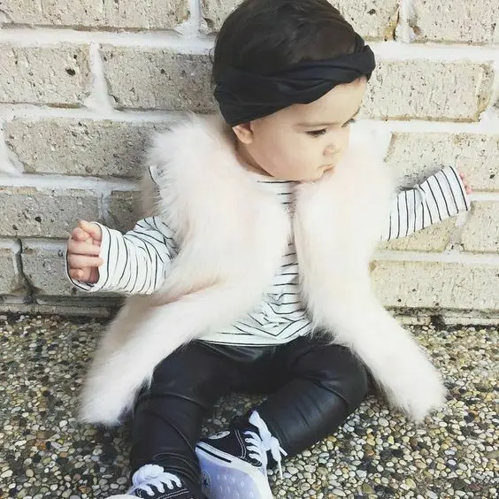 Зимнее теплое меховое пальто для новорожденных девочек верхняя одежда жилетка