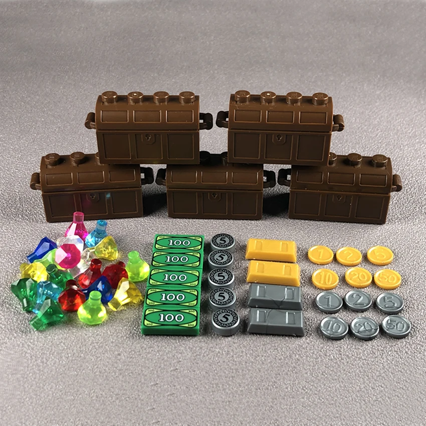 Городской игрушечный аксессуар MOC маленькие своды золотые монеты доллара США