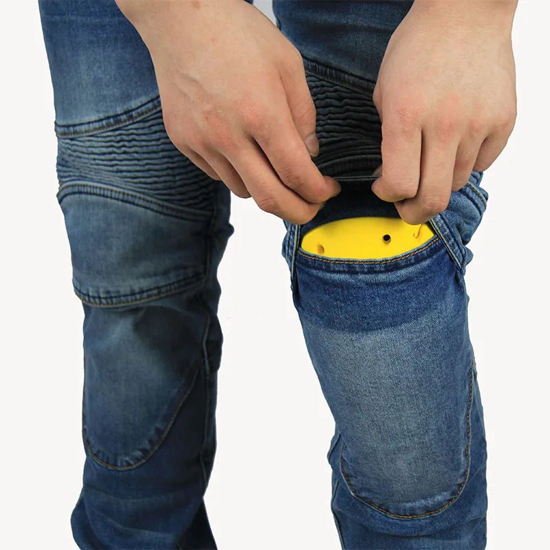 

Motorcycle Jeans Drop Resistance Slim Denim Cycling Riding Pants Motocross Off-road Trousers with painting protect