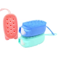 durable 2 in 1 piggy bubble bath brush silicone scrubbing artifact bath brush for home baby bath foam bath brush for bathroom