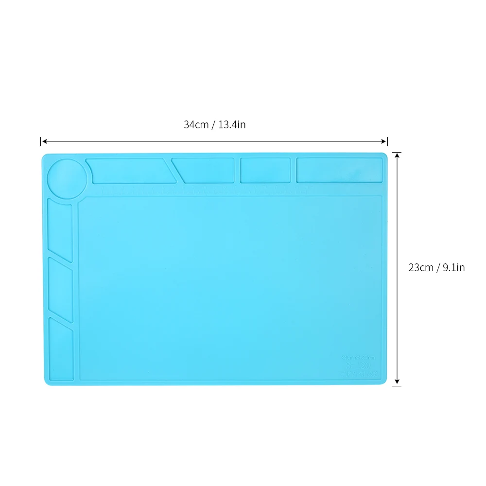 Hot Silicone Heat Insulation Soldering Iron Maintenance Mat Electronics Disassembly BGA Repair Pad + Ruler Screw Notch | Инструменты