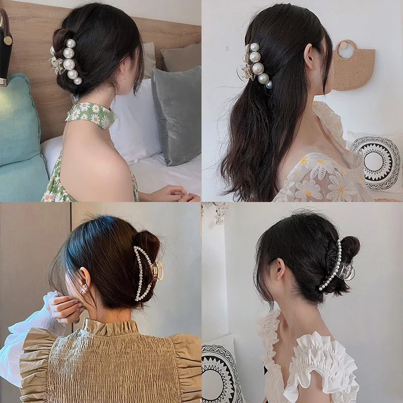 Женские заколки для волос с крупным жемчугом винтажные Элегантные Заколки