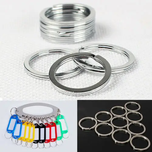 25/50 шт полированные серебряные пустые Брелки Сплит Кольца Брелоки Подвеска