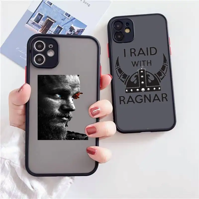 

Ragnar Lothborok Vikimgs Phone Case Matte Transparent for iPhone 7 8 11 12 s mini pro X XS XR MAX Plus Clear mobile bag soft