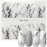 1 sheet white black gradient marble nail art sticker water transfer decal watermark slider manicure full wrap tool decor