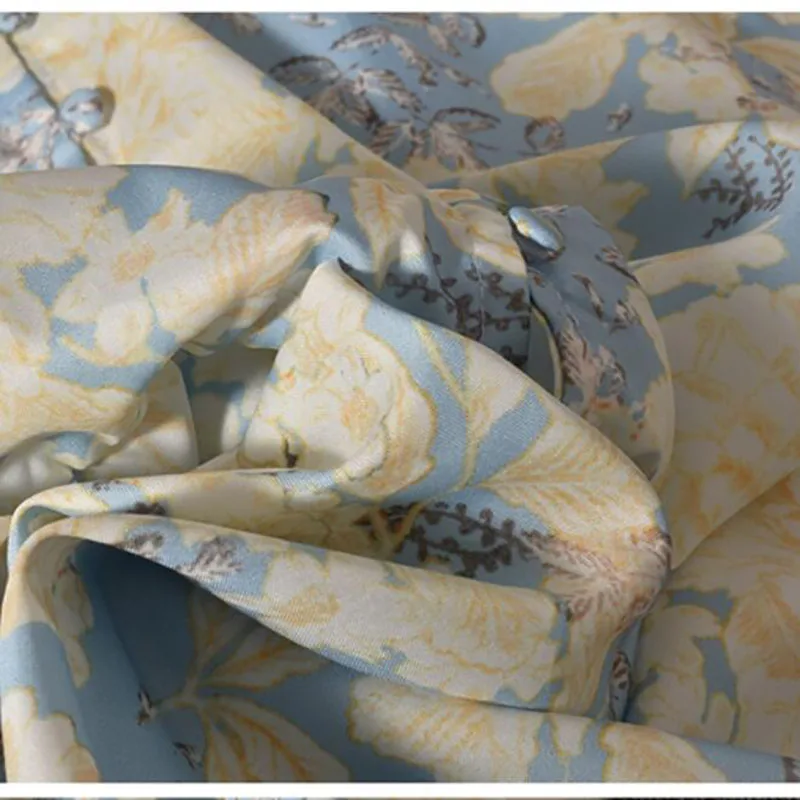 

Spring Autumn Women's Dress Elegant V-neck Buttons Floral Print Chiffon Dress New High Waist Slim Long Sleeve Dresses