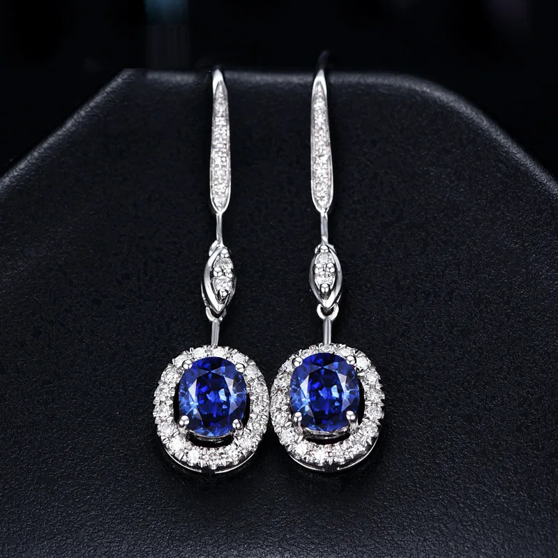 

BLACK ANGEL Pink Tourmaline Gemstones Drop Earrings 925 Sterling Silver Emerald Ruby Sapphire Long Earrings For Women Gifts