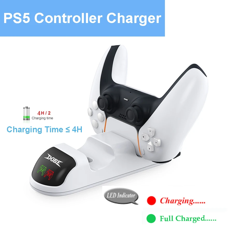 

DOBE LED 2 Controllers Charger Type-c Interface Port Charging Dock Station With USB Charging Cable For PS5 Gamepad Joystick