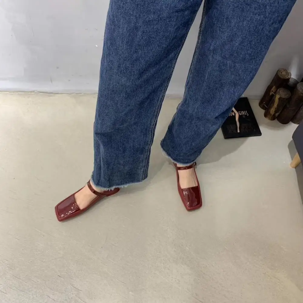 

Women Soft Shallow Mouth Shoes Woman Flats Autumn Casual Female Sneakers Round Toe Dress Fall Patent Leather New Fabric Rubber