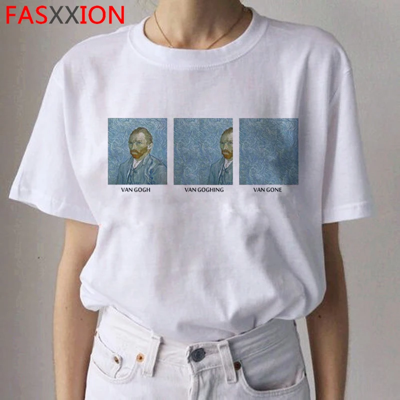 Van Gogh Van Goghing Van Gone футболки HARAJUKU женские Рисование маслом Ullzang футболка Веселая 90s футболки модные футболки женские