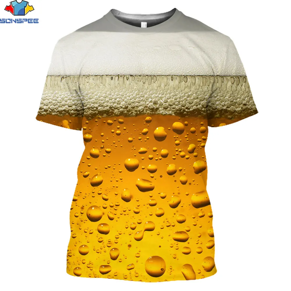 

SONSPEE 3D Wheat Beer T-shirt 2021 Summer Unisex Casual Short Sleeve Men 3D Style Street Wear Pullover Clothing Tops