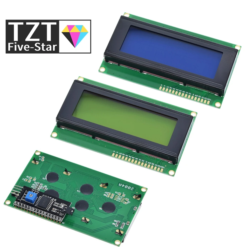 ЖК дисплей 2004 + I2C 20x4 2004A синий/зеленый экран HD44780 символьный дисплей/w IIC/I2C