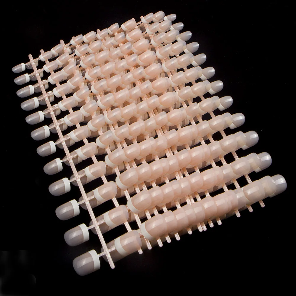 10 комплектов в партии открытые французские акриловые ногти круглые