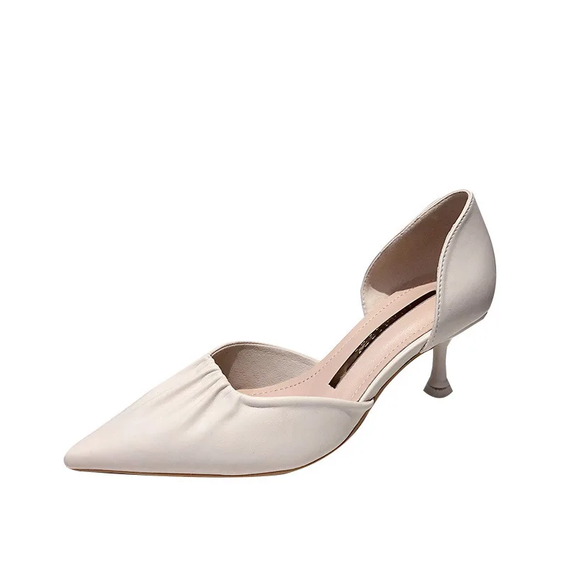 

Korean style hollow female high heels stiletto pointed casual daily single shoes 6cm heel