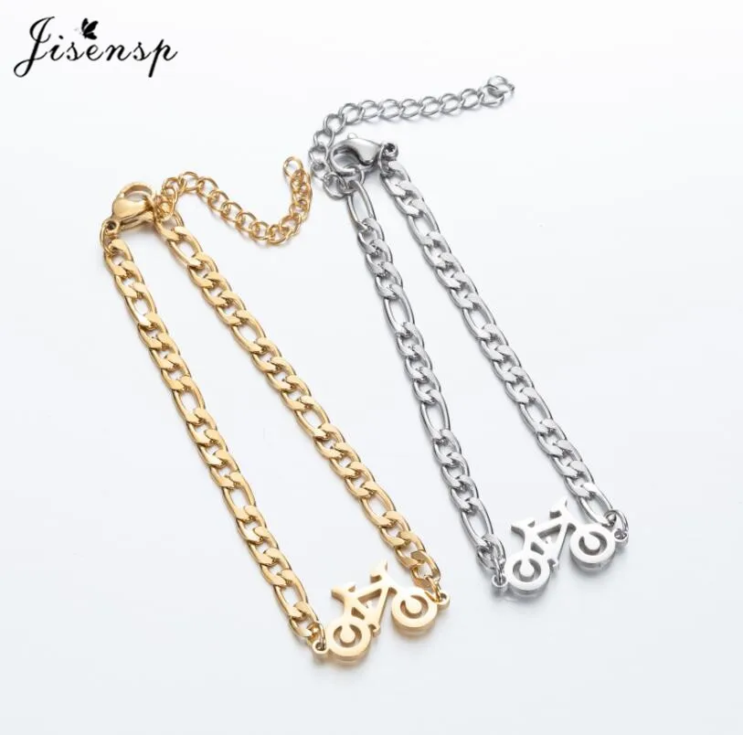 Браслеты Jisensp из нержавеющей стали для мужчин и женщин Классические шармы в стиле