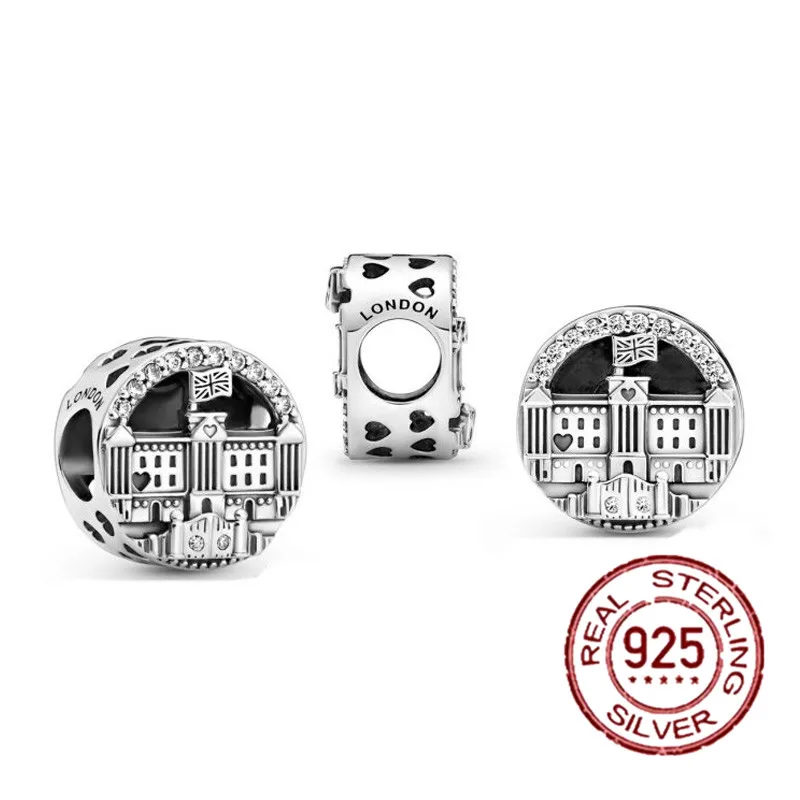 

Hot Sale 100% Real 925 Sterling Silver Home sparkling Charm Fit Original Pandora Bracelet Making Fashion DIY Jewelry For Women