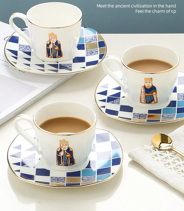 

Винтажная кофейная чашка Британского музея Король Королева и блюдце чашка для чая и молока современное оформление помещения керамическая Западная