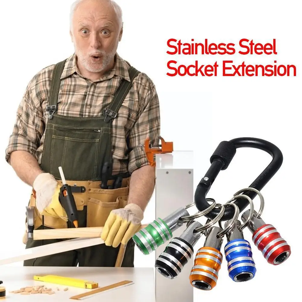 

5pcs Screwdriver Bit Magnetic Steel Ring Hex Shank Release Bits Drill Holder Set Keychain Extension Quick Rod Socket V0X1
