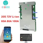Умная плата BMS UART, защитная плата литий-ионного, литий-ионного аккумулятора 3,7 в для ПК телефона, Bluetooth APP, 60 А, 80 А, 100 А, 20S, баланс баланса