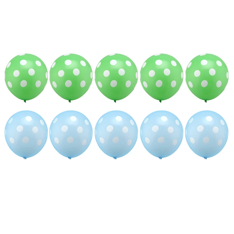 green blue 10 шт./лот латексные шары в красный и черный горошек Божья коровка свадебные декоративные принадлежности Globos Baby Shower Микки Маус тематические вечерние шары - Цвет: green blue