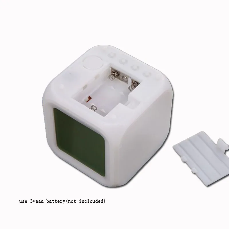 Home Desk Cube Alarm Clock LED Digital 7 Color Changing Light Night Glowing Kids Children Gift | Дом и сад