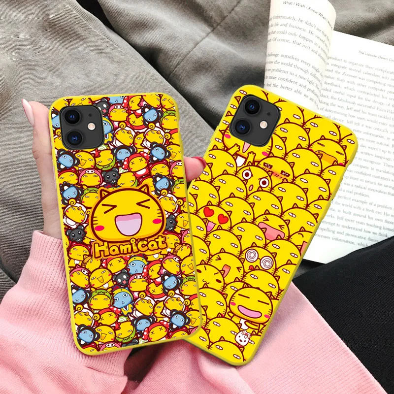 

Cartoon Cat Luxury Soft TPU Case For iPhone 6S 8 7 6 Plus X SE 2020 Back Coque For iPhone 11 Pro XS Max XR Phone Capa yellow