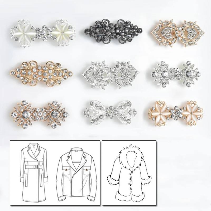 Винтажная брошь-держатель для кардигана 1 пара заколки-зажимы с кристаллами