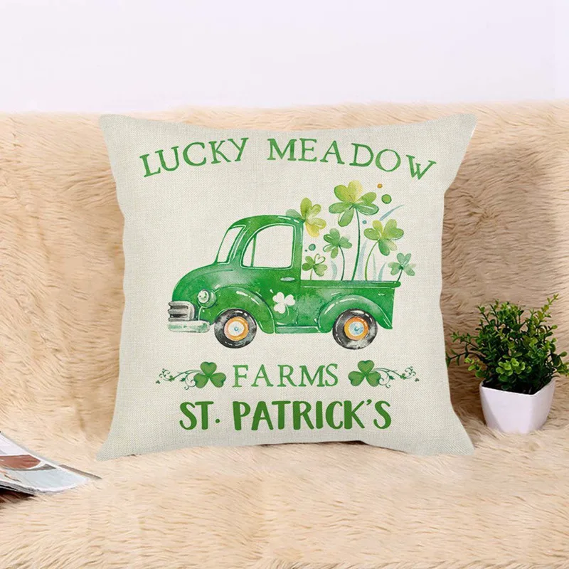 45*45 см День Святого Патрика весенний Клевер чехол для подушки хлопок льняной