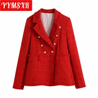 suit women 2022 autumn jacket new solid color wild loose woolen coat temperament casual elegant ladies clothes female