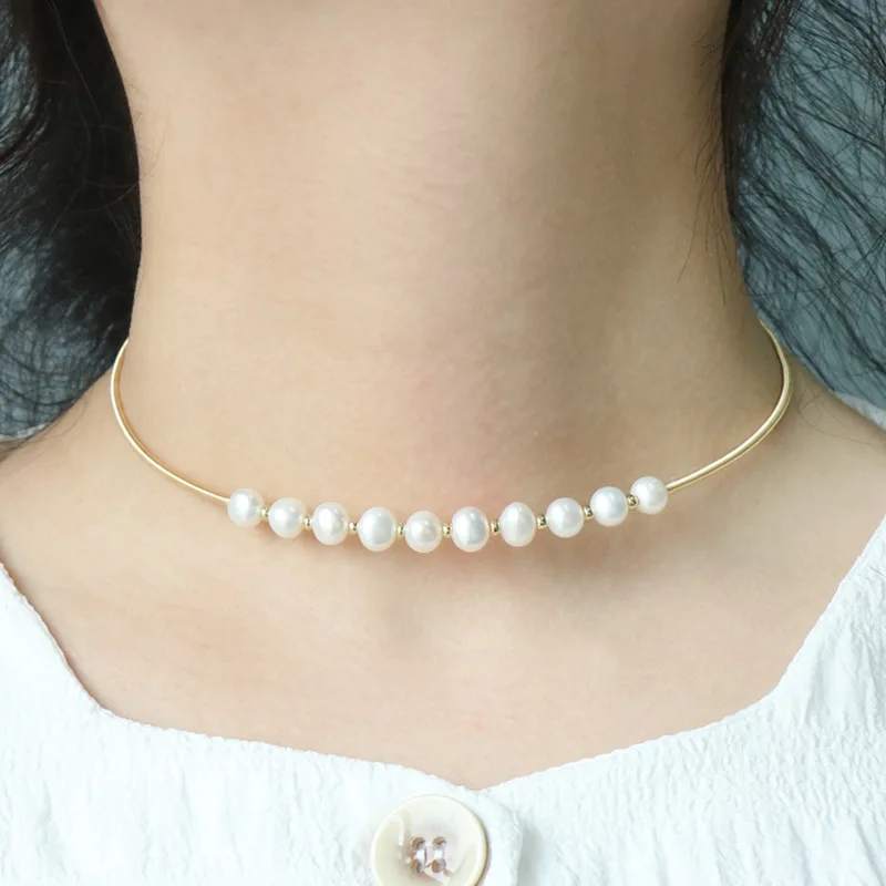 Простое модное свадебное украшение жемчужное короткое ожерелье элегантное с
