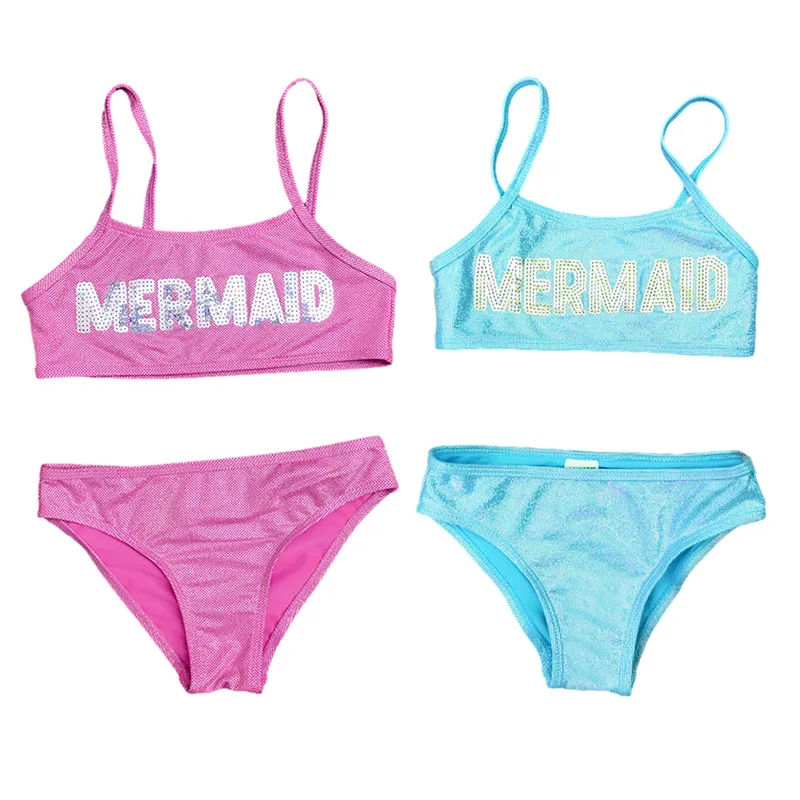 

Bling Bead Kids Swimsuit 2 Piece Sparkle Bathing Suit Children Girls Swimwear Mermaid Beach Wear Kids Bikini