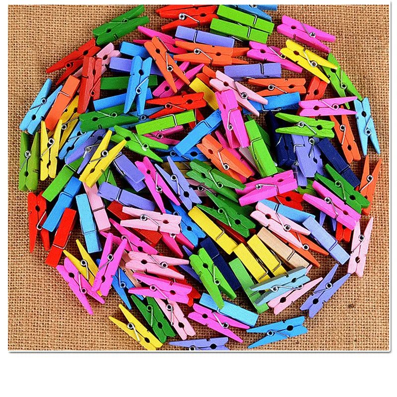 mix-color(50pcs) 50 шт. мини-прищепки, Разноцветные деревянные прищепки, зажимы для носков, цветные деревянные зажимы для домашнего декора, зажим для фотобумаги, художественные зажимы - Цвет: mix-color(50pcs)