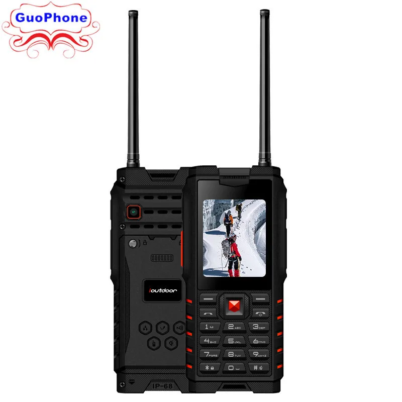 Ioutside T2 Walkie Talkie телефон 2," MP3 MP4 1.3MP задняя камера FM 4500 мАч Внешний аккумулятор фонарик IP68 водонепроницаемый прочный мобильный телефон