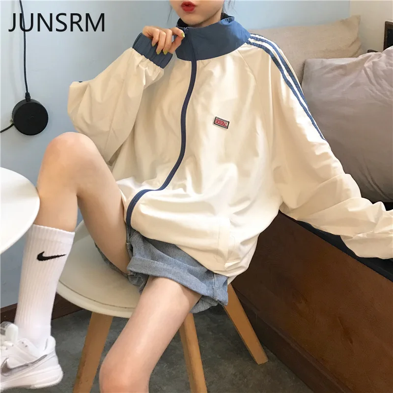Куртка женская Корейская тонкая версия длинная Студенческая бейсбольная форма