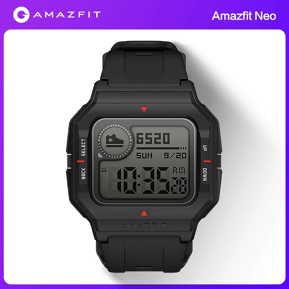 

Amazfit Neo Bluetooth Smart Watch In Stock 5ATM Heart Rate Tracking 28Days Battery Life For Android Ios Phone