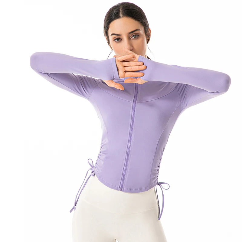 Спортивная куртка с длинным рукавом женская рубашка для фитнеса и йоги пикантный