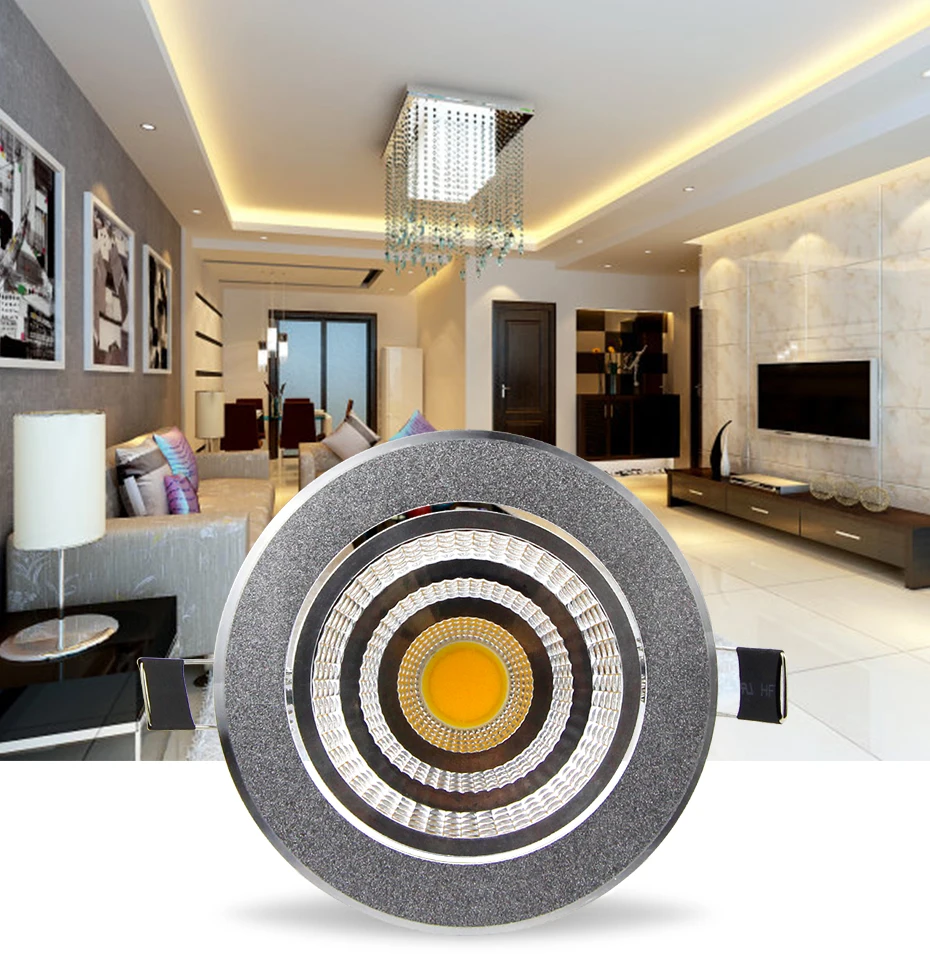 Foco LED COB regulable de ángulo ajustable, lámpara empotrable de techo, 6W, 9W, 12W, 18W, AC110V, 220V, luz descendente, decoración del hogar