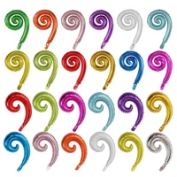 50pcs spiral wave single curve foil balloons family birthday party wedding decoration wall stickers inflatable toys air globos